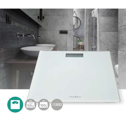Nedis PESC500WT - Digital personvåg 1xCR2032 vit