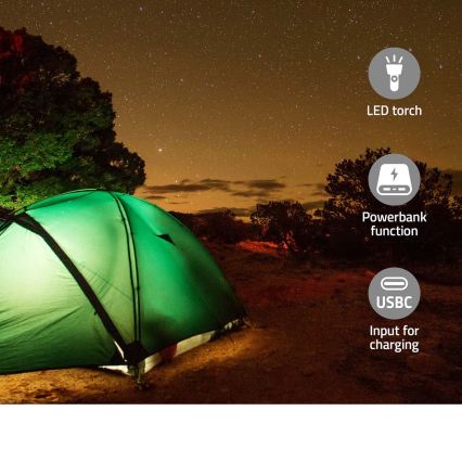 DAB+/FM-vevradio med solcellspanel och LED-ficklampa 5V/2500 mAh grön/svart