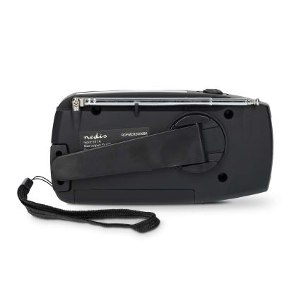 AM/FM-vevradio med solcellspanel och LED-ficklampa, 2000 mAh