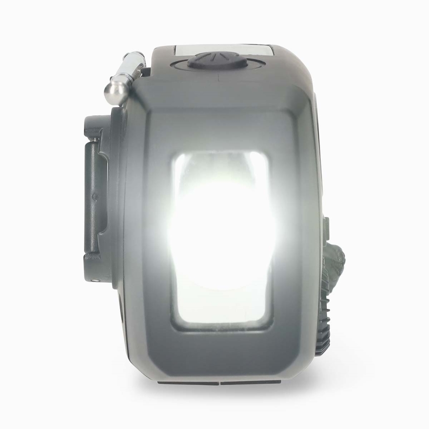 AM/FM-vevradio med solcellspanel och LED-ficklampa, 2000 mAh