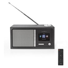 Nedis RDIN3000BK - Multifunktion internetradio 18W/230V FM Wi-Fi Bluetooth+ Fjärrstyrd