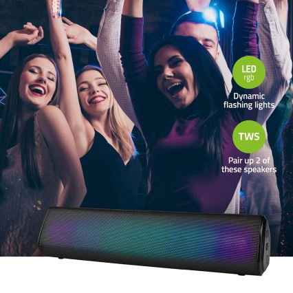 LED RGB uppladdningsbar högtalare 18W/1200 mAh