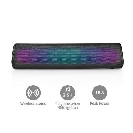 LED RGB uppladdningsbar högtalare 18W/1200 mAh
