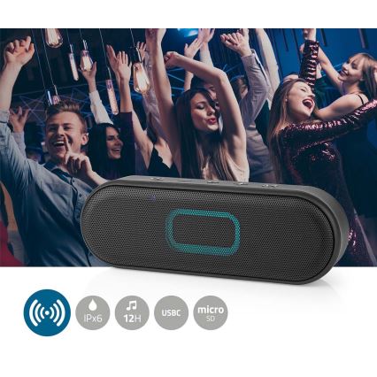 LED RGB Laddningsbar högtalare 16W/1500 mAh IPX6