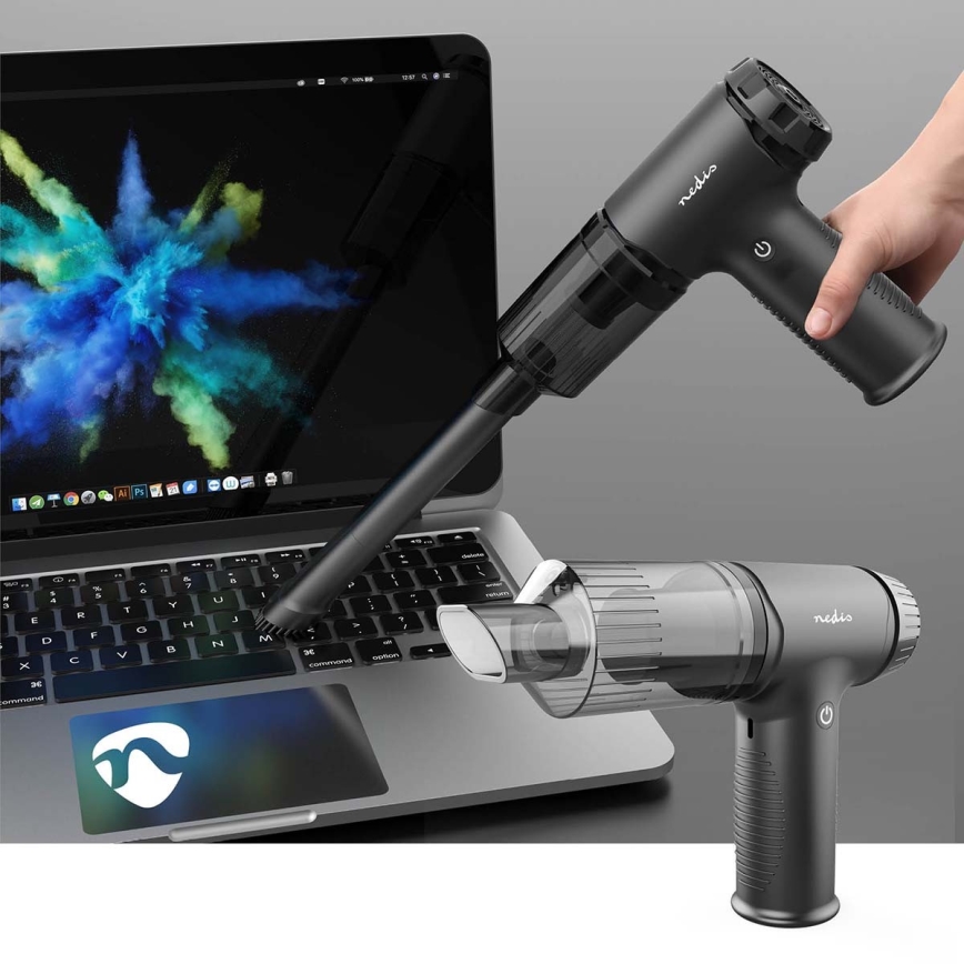 Uppladdbar handdammsugare 2-i-1 90W/6000 mAh grå/svart