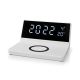 Alarm clock med LCD display and wireless charger 15W/230V vit