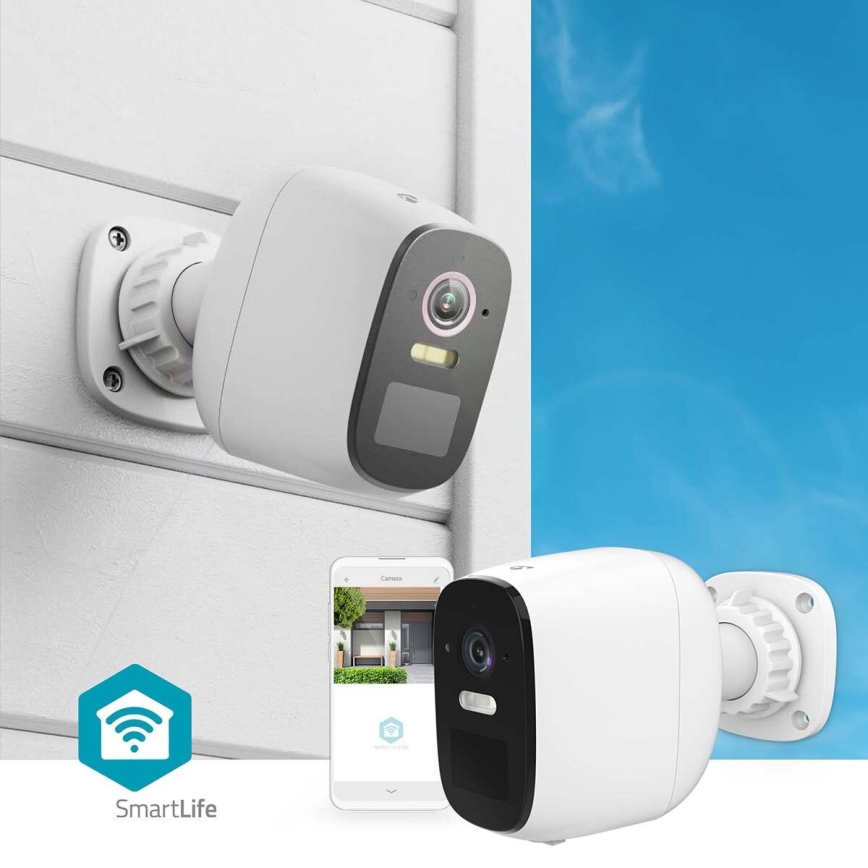 Smart utomhus uppladdningsbar kamera med sensor SmartLife 4MP Quad HD 1440p 5V/5200mAh Wi-Fi Tuya IP66