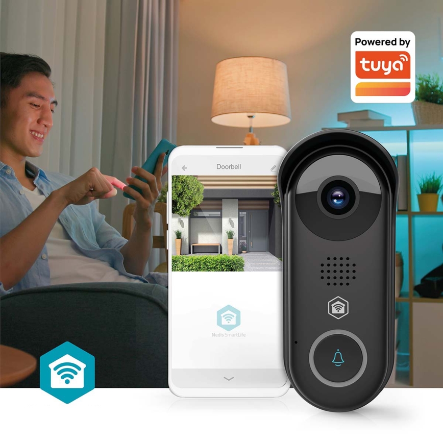 Smart videodörrklocka med rörelsesensor SmartLife 5V Full HD 1080p IP54 Wi-Fi Tuya