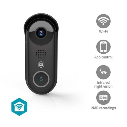 Smart videodörrklocka med rörelsesensor SmartLife 5V Full HD 1080p IP54 Wi-Fi Tuya