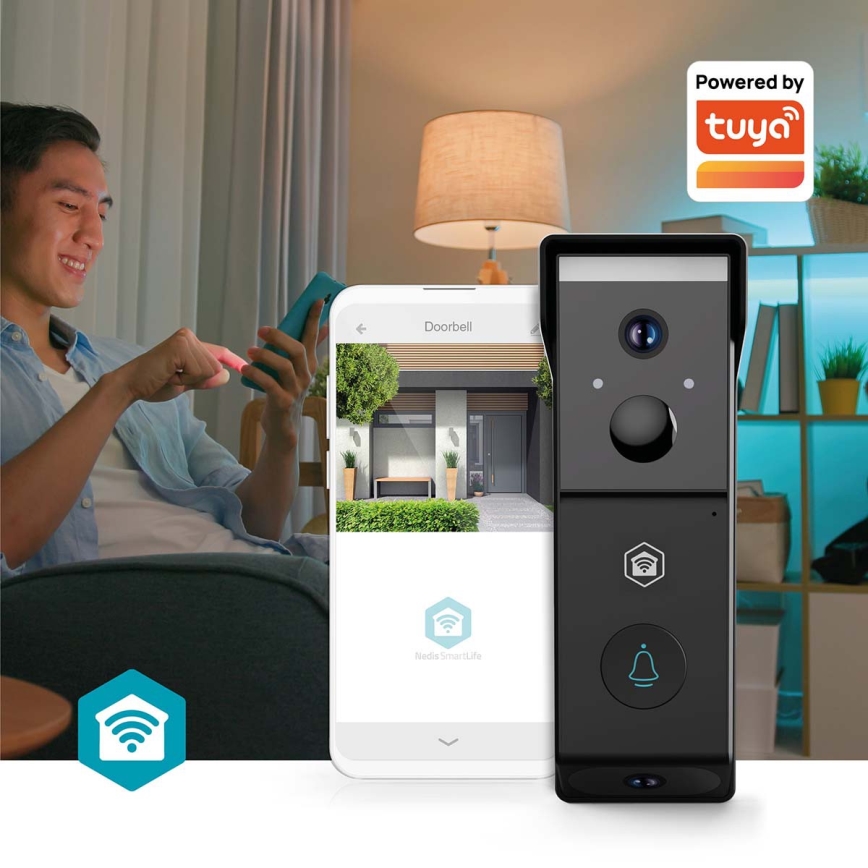 Videodörrklocka med rörelsesensor SmartLife 4400 mAh 2x Full HD 1080p IP54 Wi-Fi Tuya