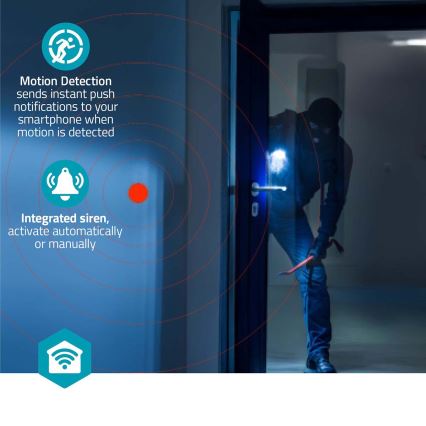 Smartlife smart övervakningskamera 5V 3MP Full HD 1296p Wi-Fi Tuya