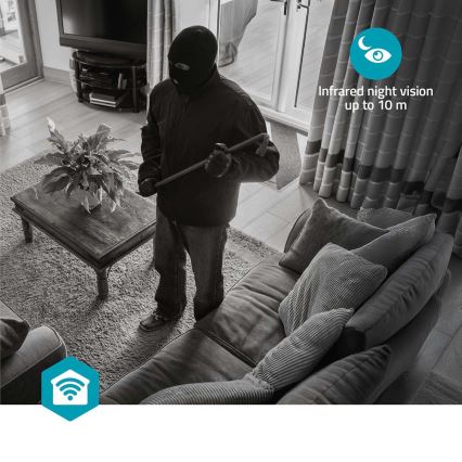 Smartlife smart övervakningskamera 5V 3MP Full HD 1296p Wi-Fi Tuya