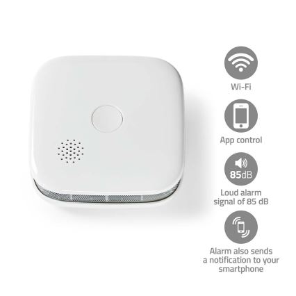 SmartLife rökdetektor 3V/1xCR123A Wi-Fi Tuya