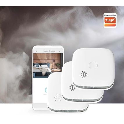 KIT 3x Rökdetektor SmartLife 3V/1xCR123A Wi-Fi Tuya