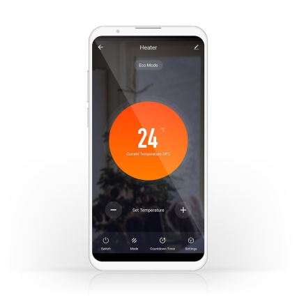 Elektrisk direktvärmare/konvektor 2000 W/230 V, Wi‑Fi, IP24, med termostat