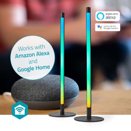 SET 2x LED RGBIC Dimbara bordslampor SmartLife LED/36W/230V 55 cm 2700-6500K Wi-Fi Tuya + fjärrkontroll