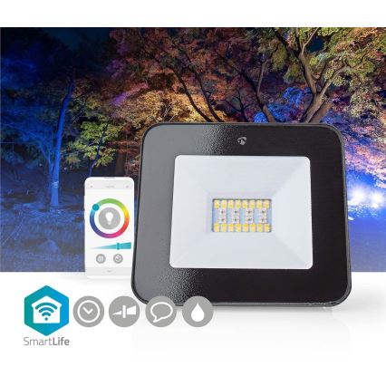 LED RGBW dimbar reflektor för vägguttag SmartLife LED/20W/230V Wi-Fi IP65 2700-6500K