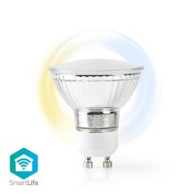 Nedis WIFILW10CRGU10 − Dimbar smart LED-lampa GU10/5W/230V