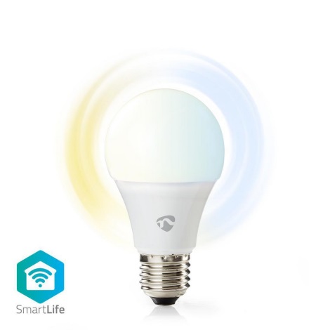Nedis WIFILW10WTE27 − Dimbar smart LED-glödlampa A60 E27/9W/230V