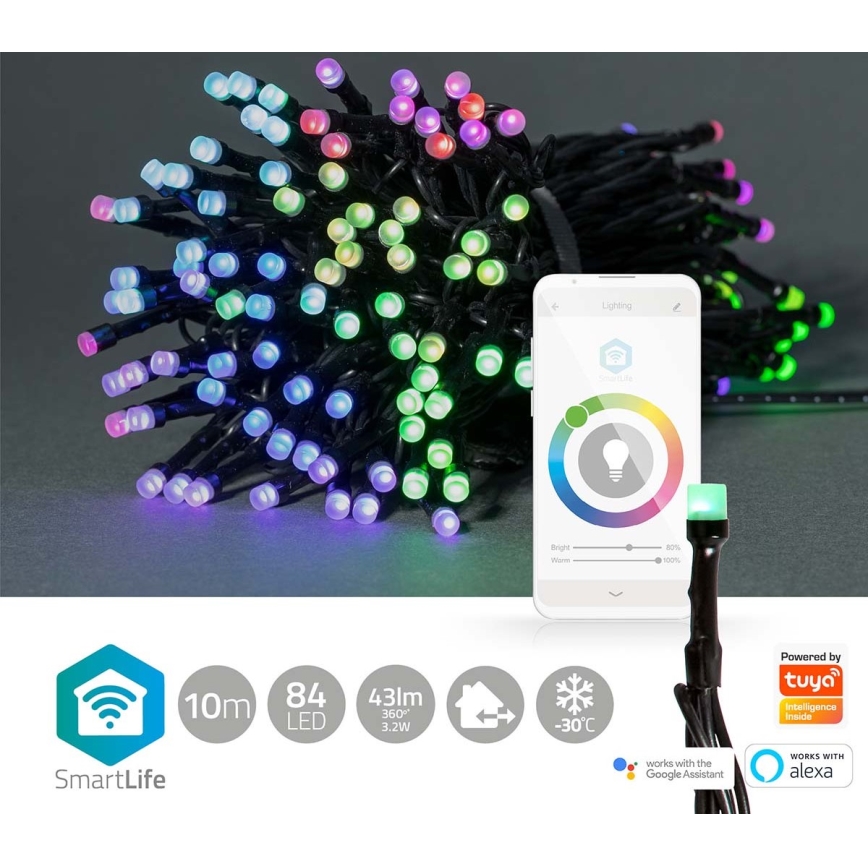 LED RGB Utomhusslinga 84xLED/8 funktioner 13m IP65 Wi-Fi Tuya