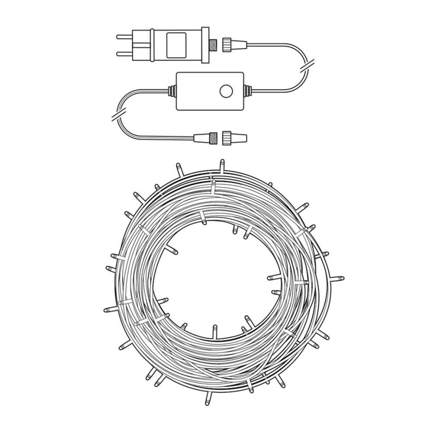 LED-julslinga 100x LED/8 funktioner 15 m IP65 Wi-Fi Tuya