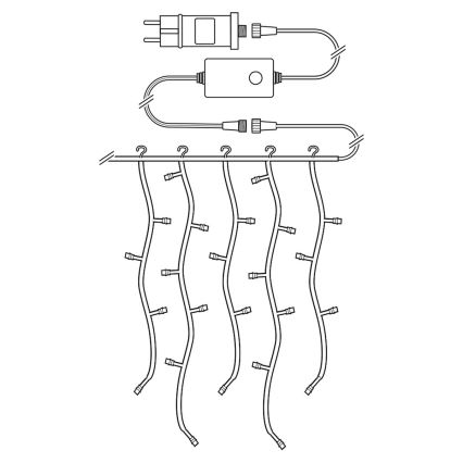 LED-julgardin 200 LED / 11 funktioner, 6 m, IP65, Wi‑Fi Tuya, varmvit till kallvit