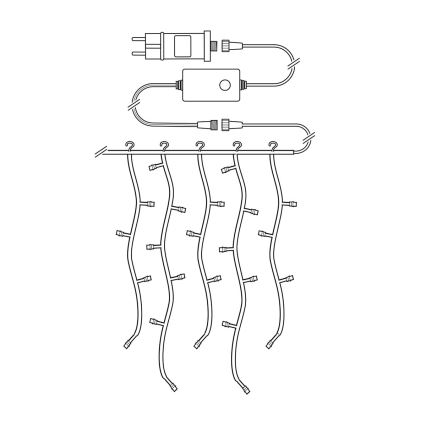 LED julgardin 240xLED/8 funktioner 8m IP65 Wi-Fi Tuya kallvit
