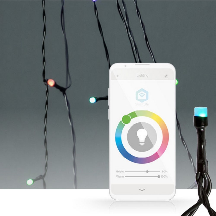 RGB LED-gardin 240xLED/11 funktioner 8m IP65 Wi-Fi Tuya