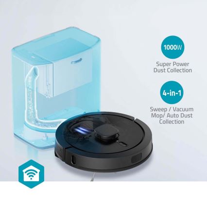 Smart robotdammsugare med mopp SmartLife 5200 mAh Wi-Fi Tuya svart + fjärrkontroll