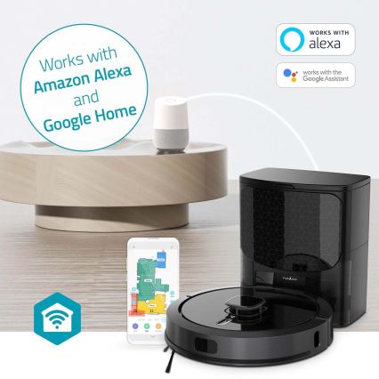 Smart robotdammsugare med mopp SmartLife 5200 mAh Wi-Fi Tuya svart + fjärrkontroll