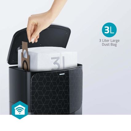 Smart robotdammsugare med mopp SmartLife 5200 mAh Wi-Fi Tuya svart + fjärrkontroll