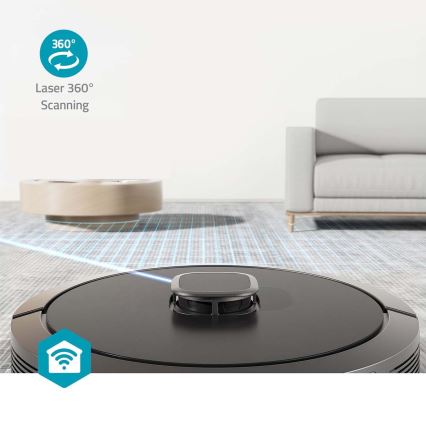 Smart robotdammsugare med mopp SmartLife 5200 mAh Wi-Fi Tuya svart + fjärrkontroll