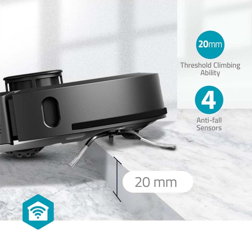 Smart robotdammsugare med mopp SmartLife 5200 mAh Wi-Fi Tuya svart + fjärrkontroll