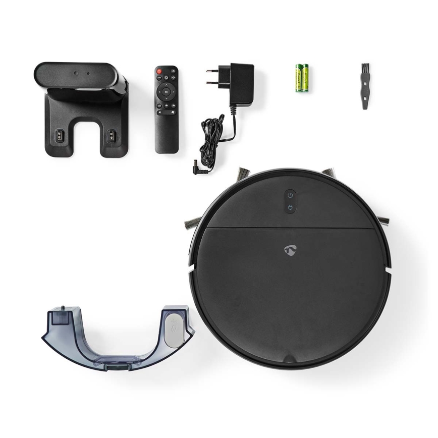 Smart robotdammsugare med mopp 28W/2500 mAh Wi-Fi svart + fjärrkontroll