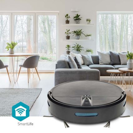 SmartLife robotdammsugare med mopp 2600 mAh, Wi‑Fi (Tuya), svart + fjärrkontroll