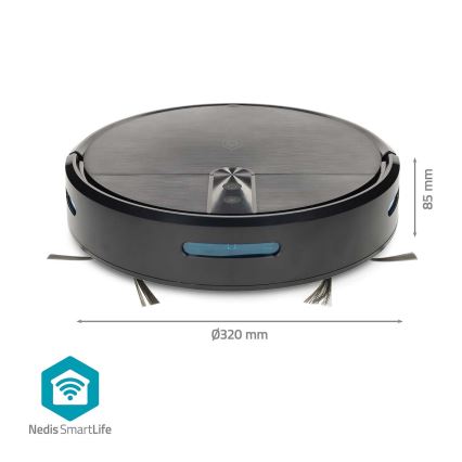 SmartLife robotdammsugare med mopp 2600 mAh, Wi‑Fi (Tuya), svart + fjärrkontroll
