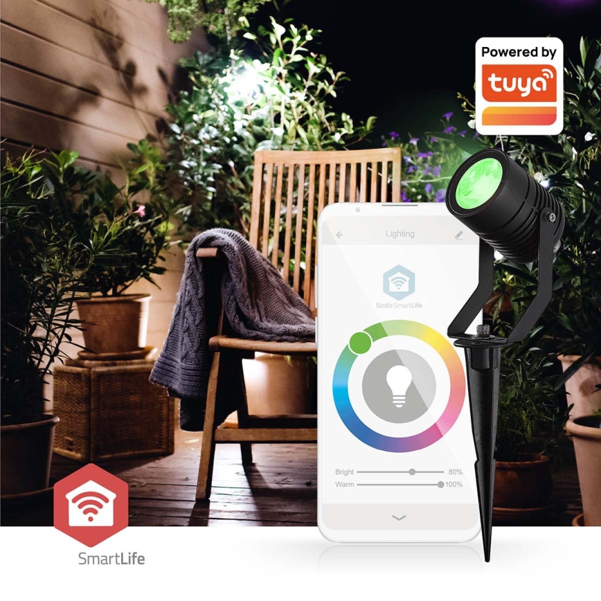 Set om 3 dimbara utomhuslampor LED RGBW SmartLife LED/3W/230V IP65 Wi-Fi Tuya svart
