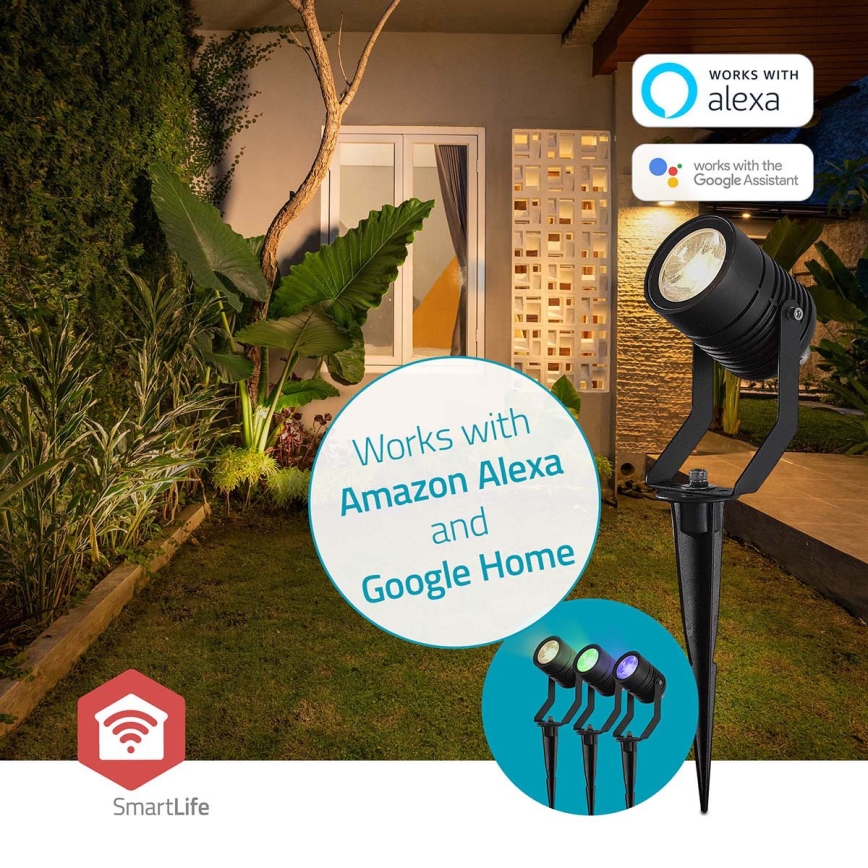 Set om 3 dimbara utomhuslampor LED RGBW SmartLife LED/3W/230V IP65 Wi-Fi Tuya svart