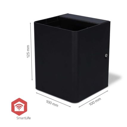 LED RGBW Dimbart utomhusväggarmatur SmartLife LED/12W/230V IP65 Wi-Fi Tuya svart