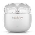 Niceboy Beans 4 POP - Trådlös earphones 200 mAh + 2x 30 mAh IPX4 vit