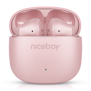 Niceboy Beans 4 POP - Trådlösa hörlurar, 200 mAh + 2x 30 mAh, IPX4, rosa