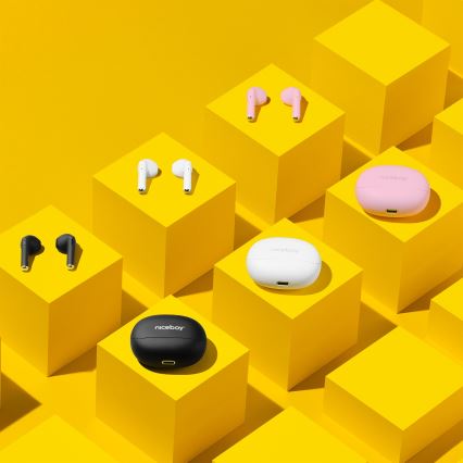 Niceboy Beans 4 - Trådlösa hörlurar 300 mAh + 2x 35 mAh IPX4 svart