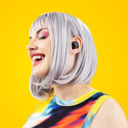 Niceboy Infälld 4 - Trådlös earphones 500 mAh + 2x 70 mAh IPX5 svart