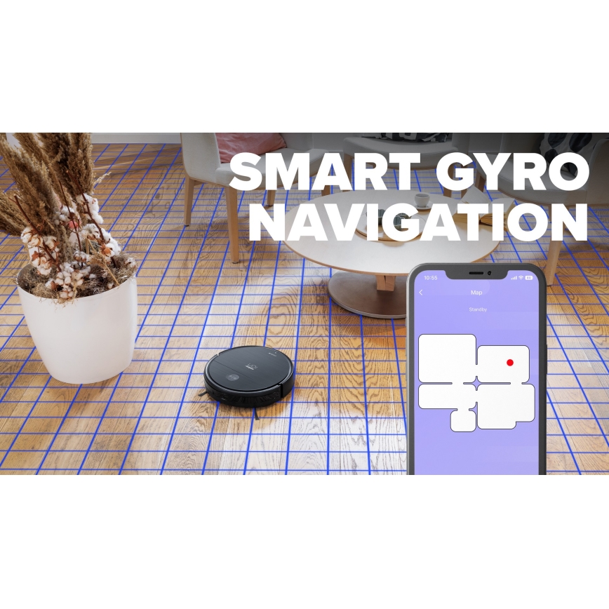 Niceboy ION Charles i6 - Smart robotdammsugare 2-i-1 2600 mAh Wi-Fi svart