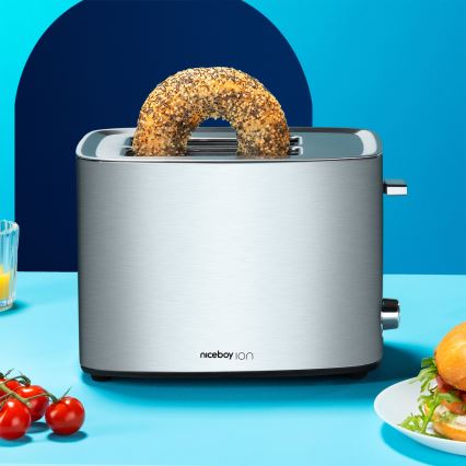 Niceboy ION Cruncher C4 - Brödrost för två skivor och grill 850W/230V rostfri