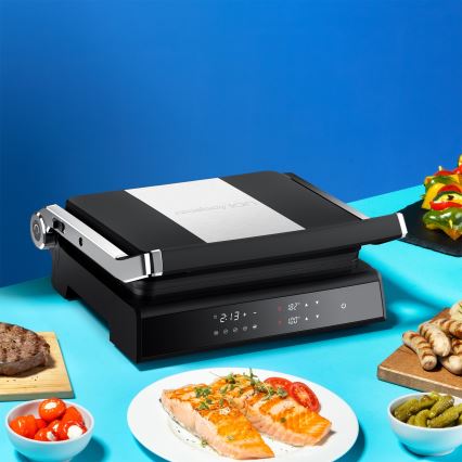 Niceboy ION Grillmaster - Kontaktgrill 2000W/230V svart/matt krom