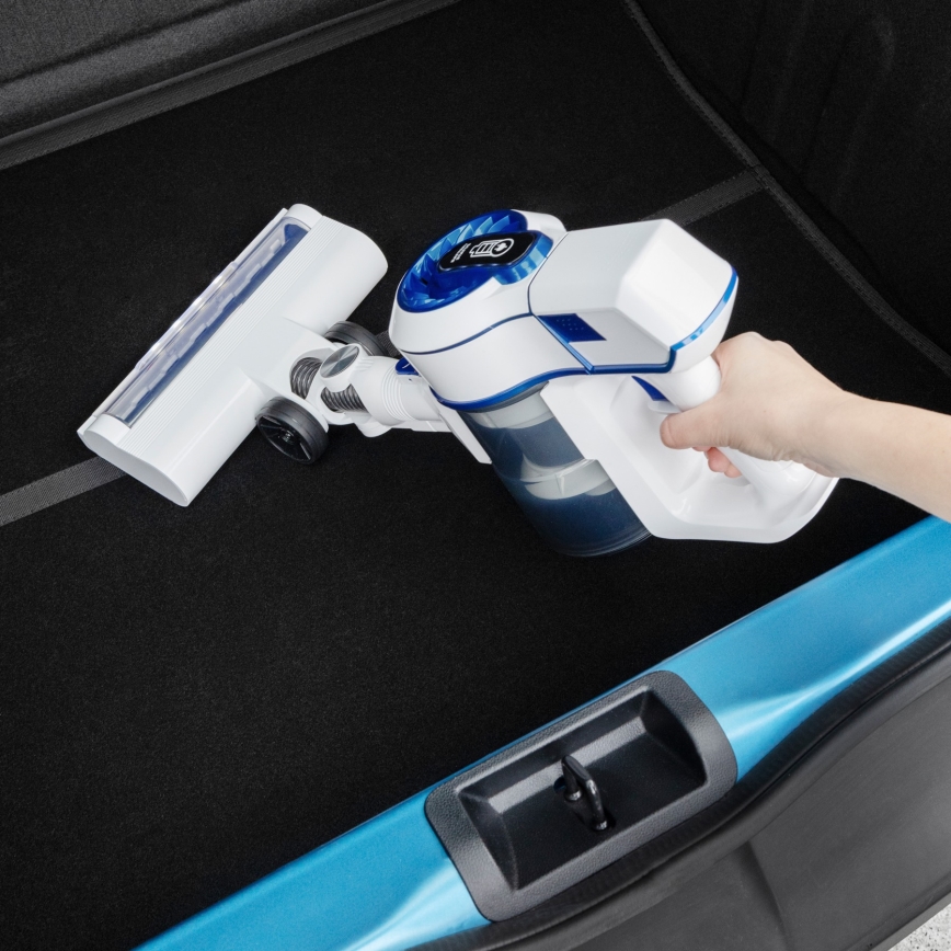 Niceboy ION Hurricane H5 - Trådlös 2-i-1 stående dammsugare 150W/2200 mAh vit/blå