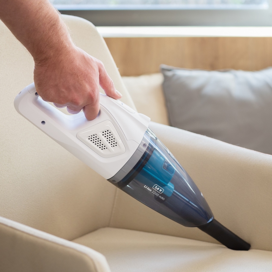 Niceboy ION Hurricane R1 - Uppladdningsbar handdammsugare 50W/2200 mAh vit/blå
