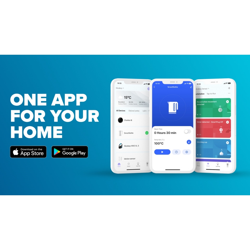 Niceboy ION SmartKettle - Smart vattenkokare med termoreglering 1,7 l 2200W/230V Wi-Fi svart