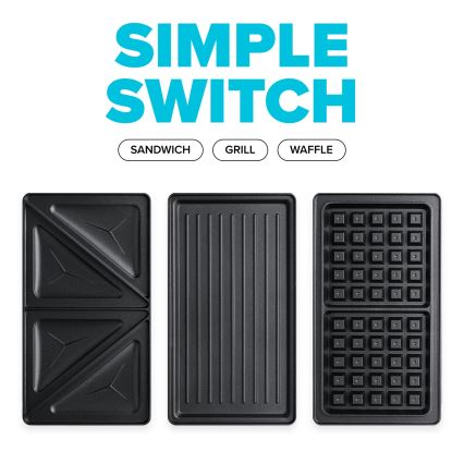 Niceboy ION Snacker S3 - Sandwich järn 3i1 750W/230V rostfri/svart